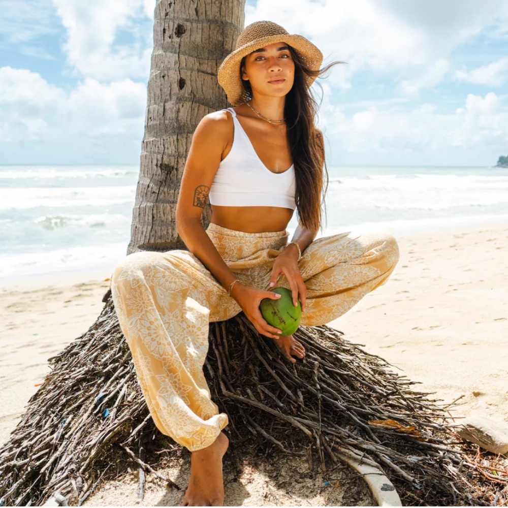 Lotus & Luna Haram Pants Pastel Orange Sz S